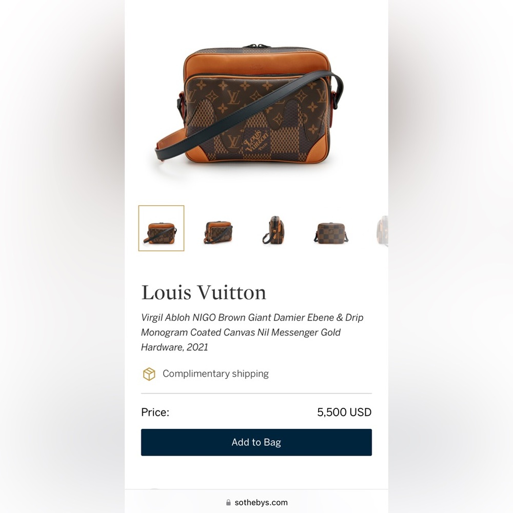 SOLD Louis Vuitton X Nigo LE Giant Damier Ebene Monogram Nil Messenger - Picture 10 of 11